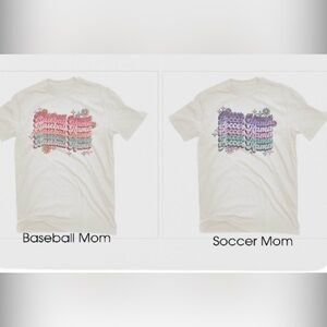 Set of Women’s Super Soft Baseball Mom & Soccer Mom T-Shirts